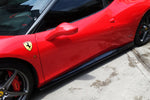  2010-2015 Ferrari 458 Coupe & Spyder AV Style Carbon Fiber Side Skirts Under Board - Carbonado 