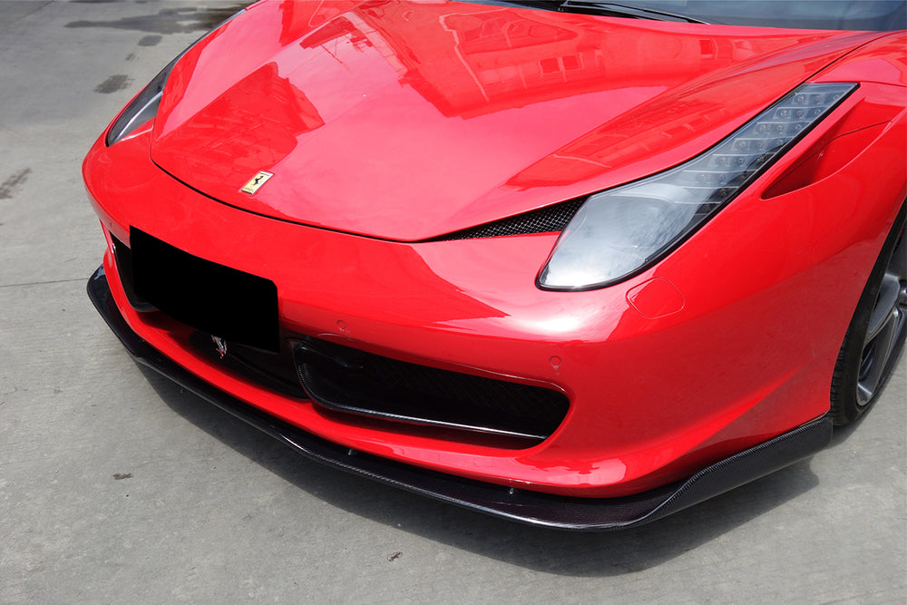 2010-2015 Ferrari 458 Coupe& Spyder AV Style Carbon Fiber Front Lip - Carbonado