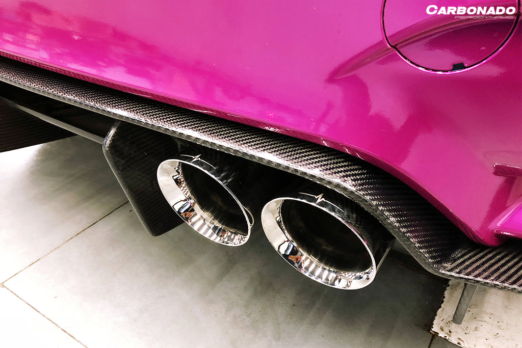 3-Piece Carbon Fiber Look Rear Diffuser For 2015-2020 BMW M3 F80 & M4 F82 - Bumper Lip