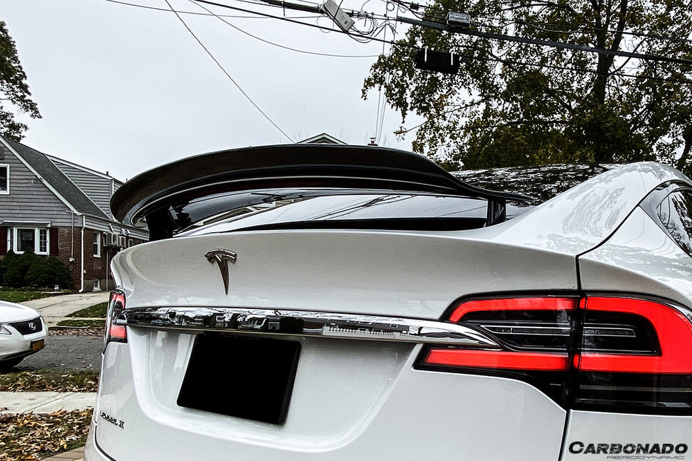 2016-2021 Tesla X SUV RZS Style Carbon Fiber Trunk Spoiler - Carbonado
