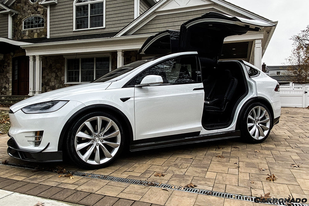 2016-2021 Tesla X SUV RZS Style Carbon Fiber Side Skirts - Carbonado
