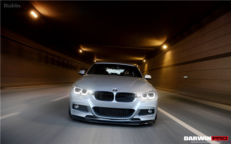 2011-2019 BMW 3 Series F30/F35 M-Tech GV Style Carbon Fiber Front Lip  W/Caps - DarwinPRO Aerodynamics