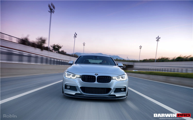 2011-2019 BMW 3 Series F30/F35 M-Tech GV Style Carbon Fiber Front Lip W/Caps - DarwinPRO Aerodynamics