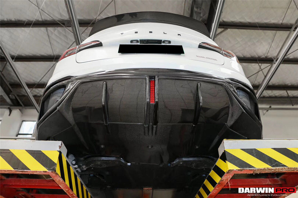 2017-2020 Tesla Model 3 IMP Performance Partial Carbon Fiber Rear Bumper - DarwinPRO Aerodynamics