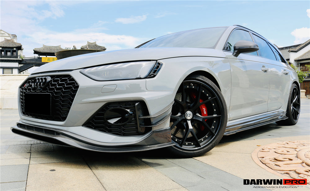 2020-2022 Audi RS4 B9.5 BKSS Style Carbon Fiber Front Bumper Canards - DarwinPRO Aerodynamics