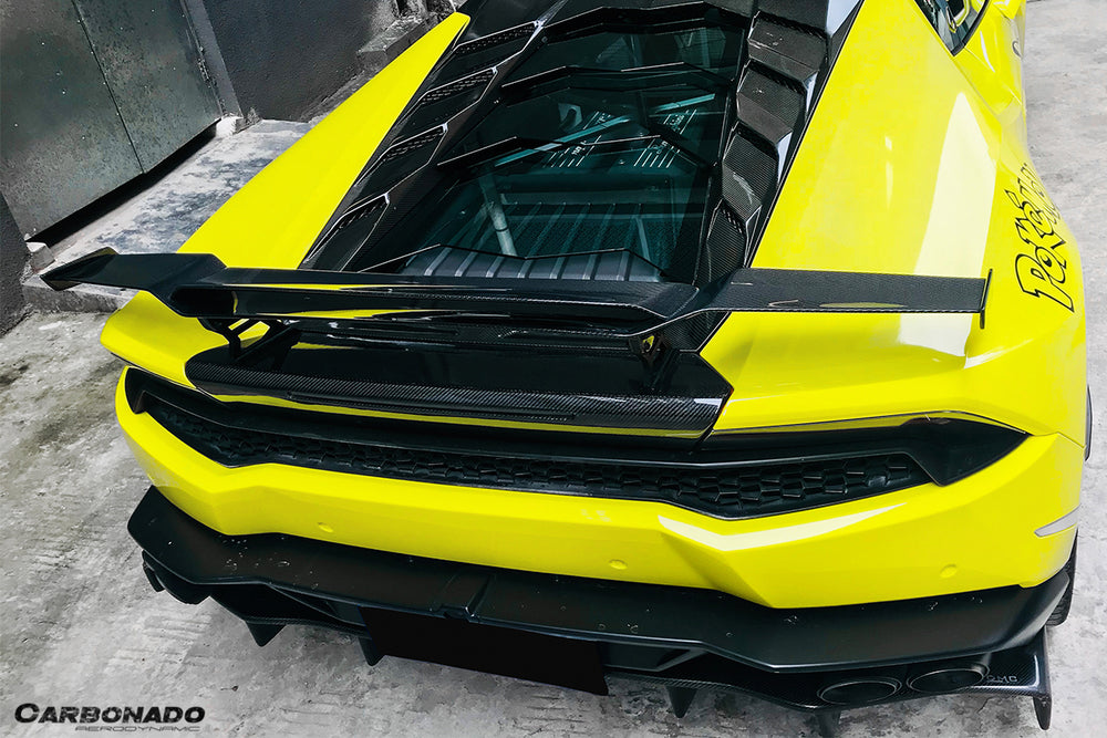 2015-2020 Lamborghini Huracan LP610/LP580 MD Style Carbon Fiber Trunk Spoiler w/ Base - Carbonado