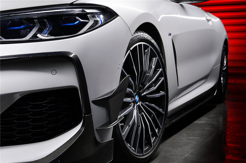 2018-2022 BMW 8 Series G14 Convertible/G15 Coupe/G16 4DR-Gran Coupe 840/850 IMP Performance Carbon Fiber Front Bumper Canards - DarwinPRO Aerodynamics