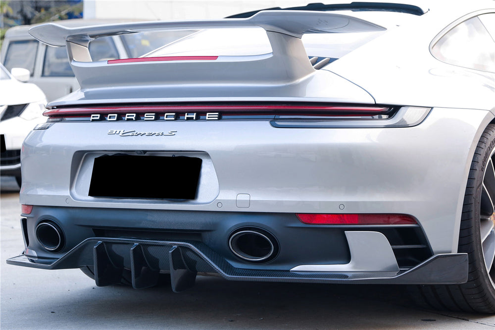 2019-2023 Porsche 911 992 Carrera & Targa Sport Design Bumper WP Style Dry Carbon Fiber Rear Lip
