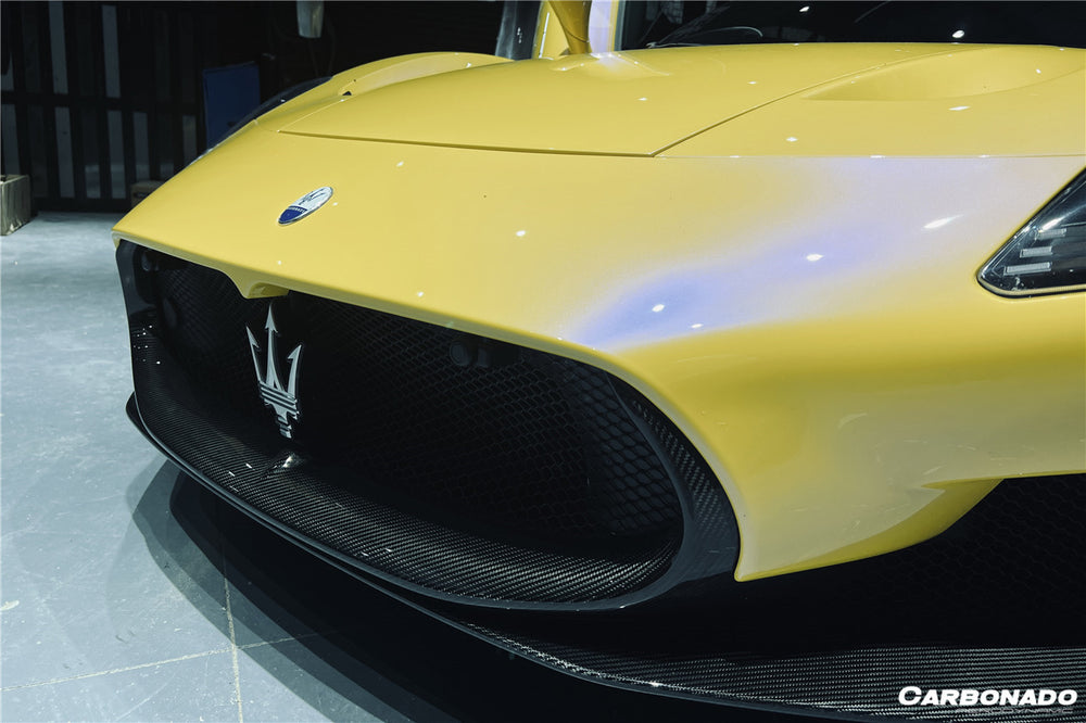 2020-UP Maserati MC20 OE Dry Carbon Fiber Front Lip - Carbonado
