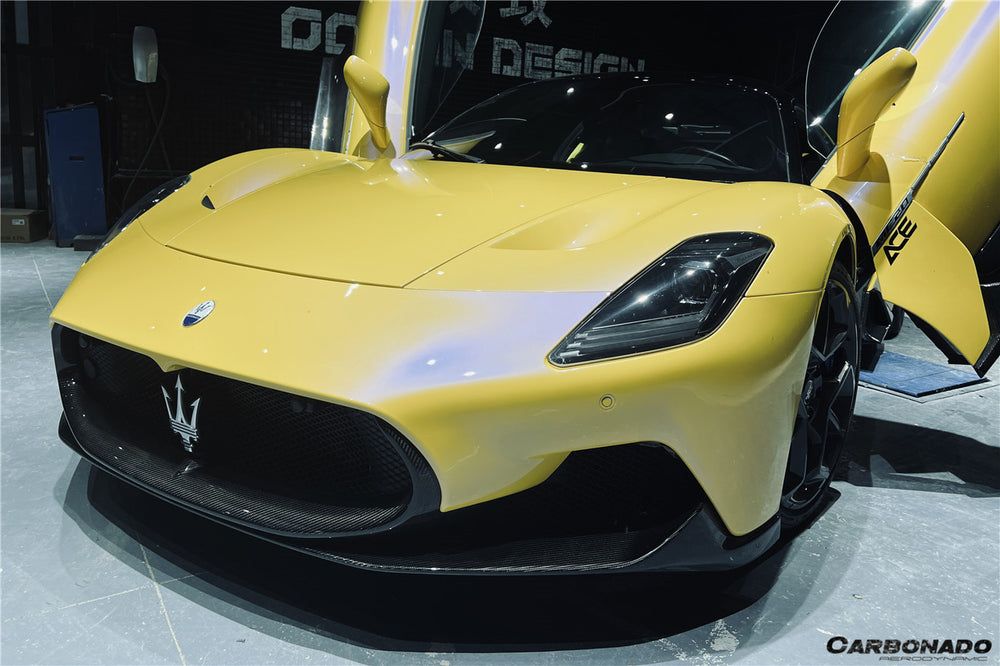 2020-UP Maserati MC20 OE Dry Carbon Fiber Front Lip - Carbonado