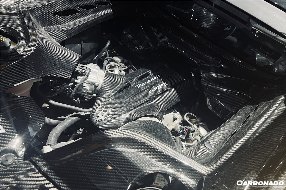 2020-UP Maserati MC20 Dry Carbon Fiber Engine Cover Replacement - Carbonado