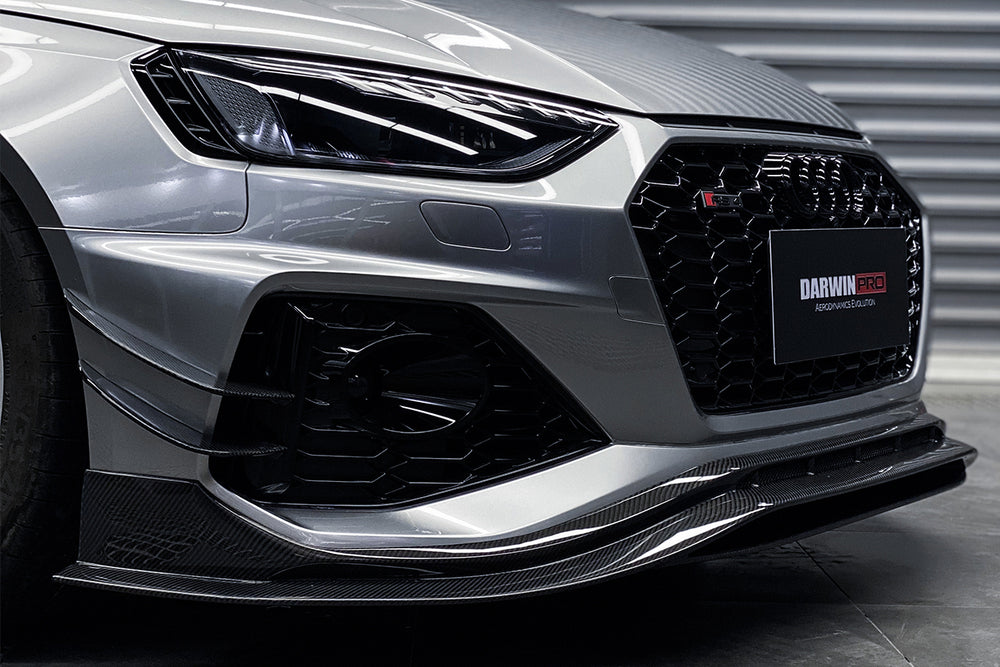 2020-2022 Audi RS4 B9.5 BKSS Style Carbon Fiber Front Bumper Canards - DarwinPRO Aerodynamics