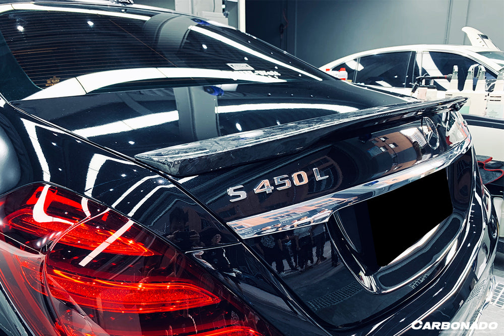 2014-2020 Mercedes Benz S Class W222 Sedan S63 S65 AMG RT Style Carbon Fiber Trunk Spoiler - Carbonado