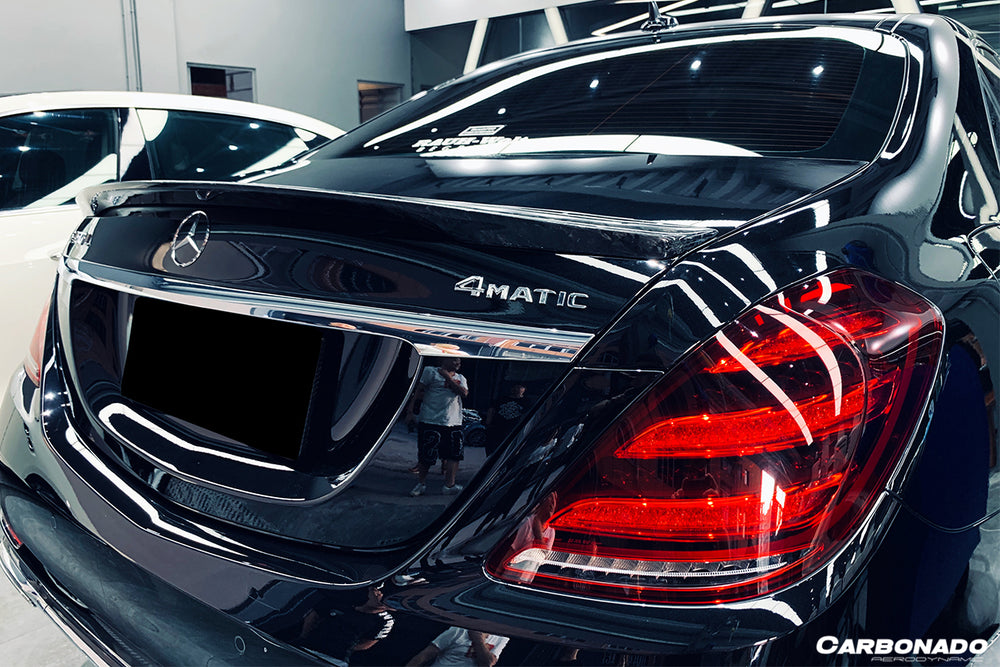 2014-2020 Mercedes Benz S Class W222 Sedan S63 S65 AMG RT Style Carbon Fiber Trunk Spoiler - Carbonado