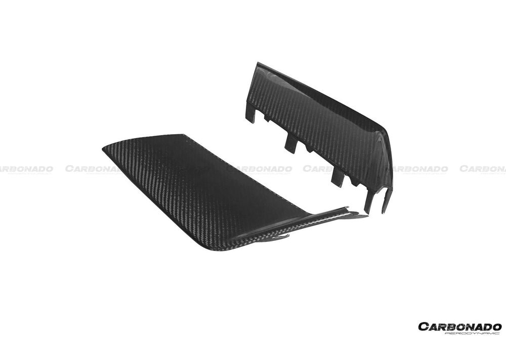 2013-2018 Audi RS6 Avant BS Style Carbon Fiber Front Bumper Caps - Carbonado