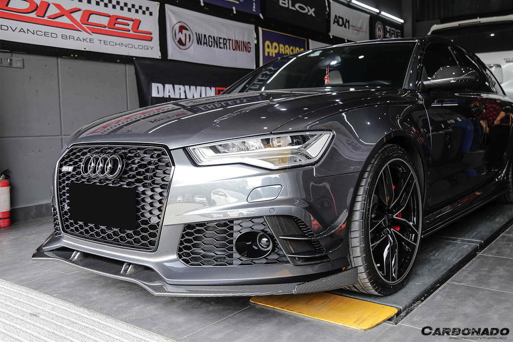 2013-2018 Audi RS6 Avant BS Style Carbon Fiber Front Lip - Carbonado