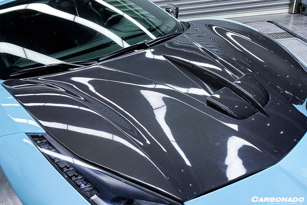 2015-2020 Ferrari 488 GTB/Spyder MA Style Carbon Fiber Hood - Carbonado