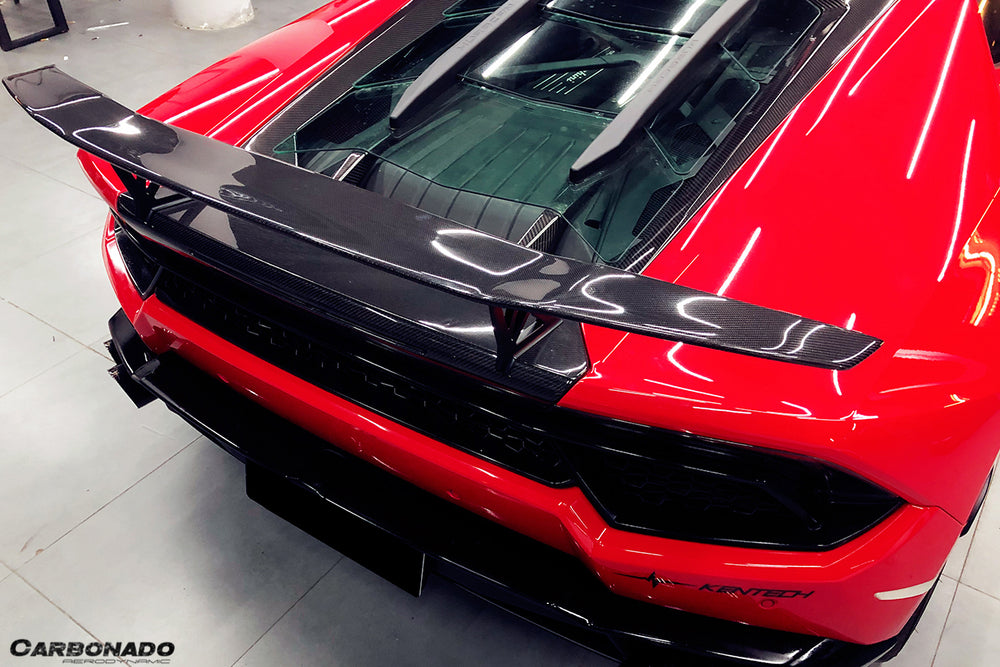 2015-2020 Lamborghini Huracan LP610/LP580 VRS Style Carbon Fiber Trunk Spoiler w/ Base - Carbonado