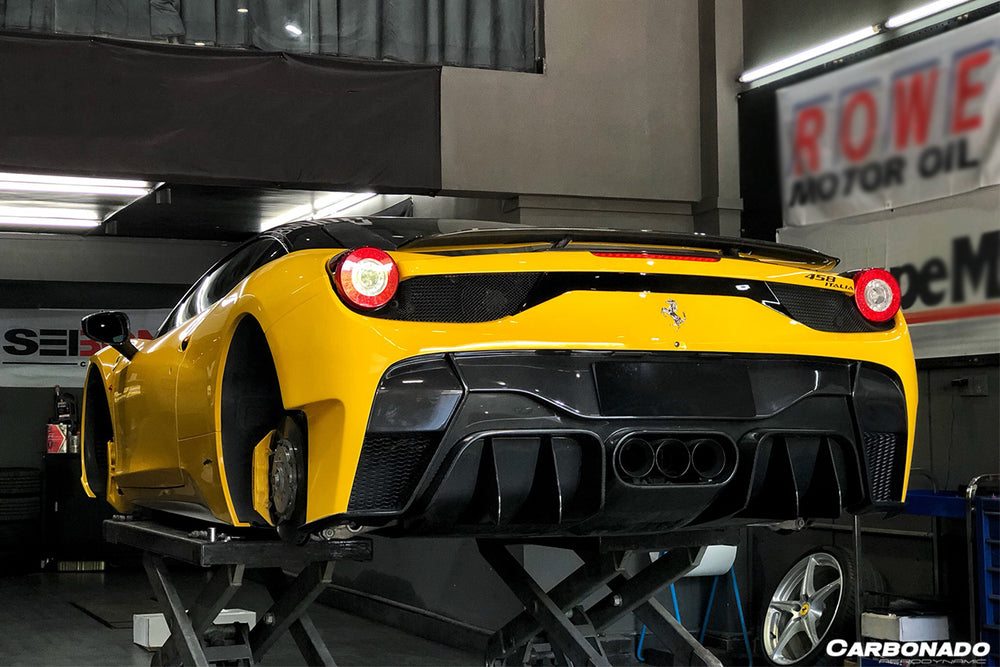2010-2015 Ferrari 458 Coupe VT Style Carbon Fiber Trunk Spoiler - Carbonado