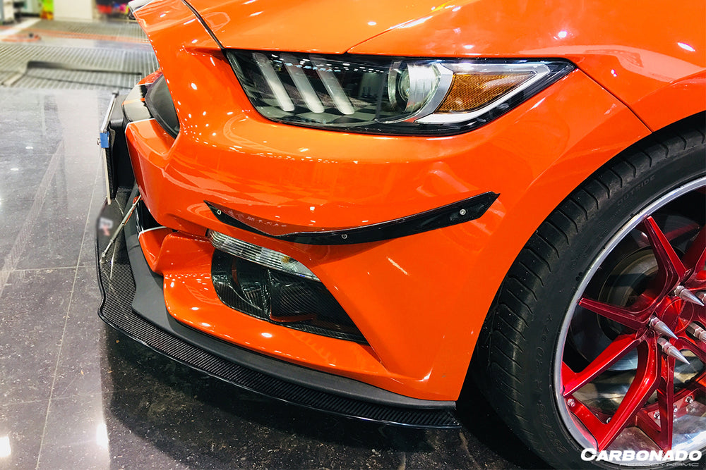 2014-2017 Ford Mustang AR Style Carbon Fiber Front Lip Underboard - Carbonado