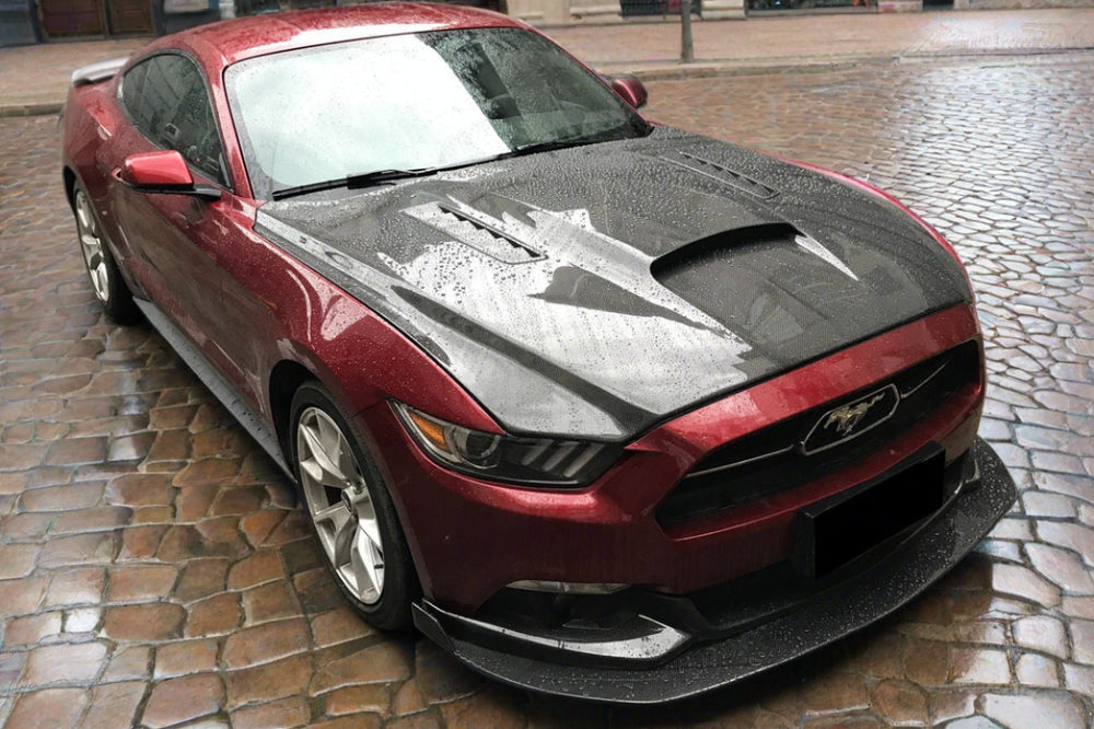 2014-2017 Ford Mustang  GT/V6 TRU Style Carbon Fiber Hood - Carbonado