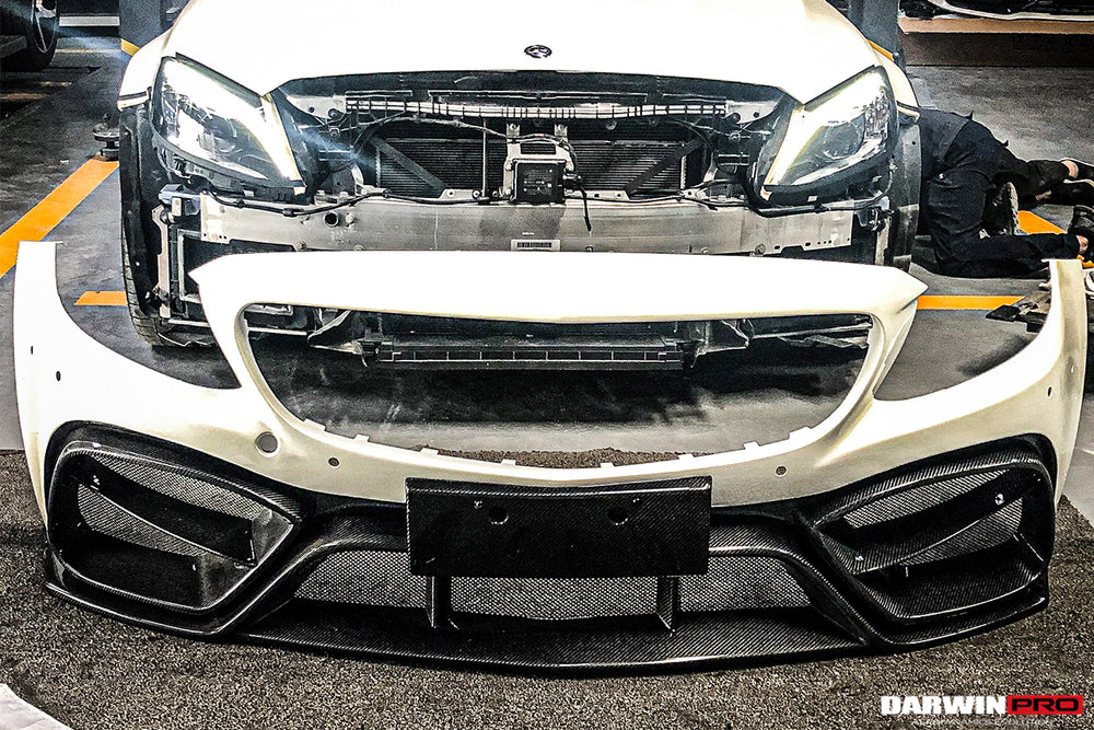 2015-2021 Mercedes Benz W205 C63/S AMG Coupe IMP Performance Partial Carbon Fiber Front Bumper - DarwinPRO Aerodynamics