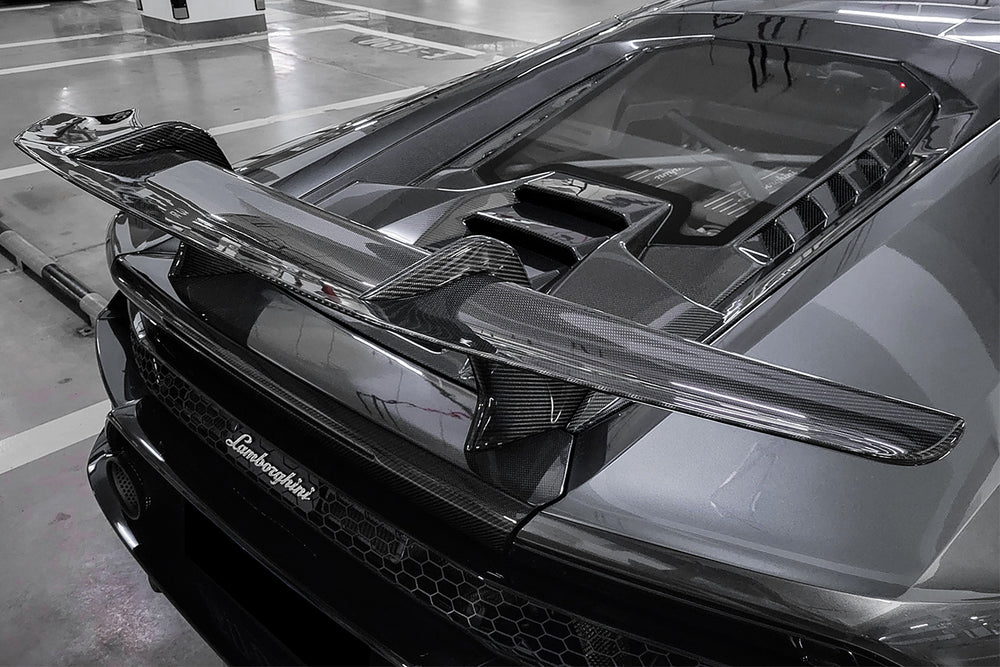 2015-2023 Lamborghini Huracan LP610 & LP580 & EVO Coupe Performante Style Carbon Fiber Spoiler Wing and Engine Hood