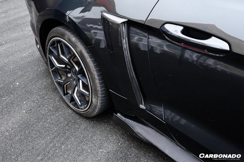 2014-2017 Ford Mustang Rsh Style Carbon Fiber Quarter Panel Side Scoops - Carbonado