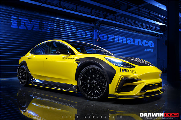 2017-2020 Tesla Model 3 IMPII Performance Partial Carbon Fiber Full Body Kit - DarwinPRO Aerodynamics