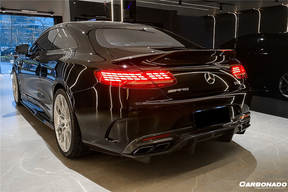 2014-2021 Mercedes Benz S Class C217 Coupe RT Style Carbon Fiber Trunk Spoiler - Carbonado