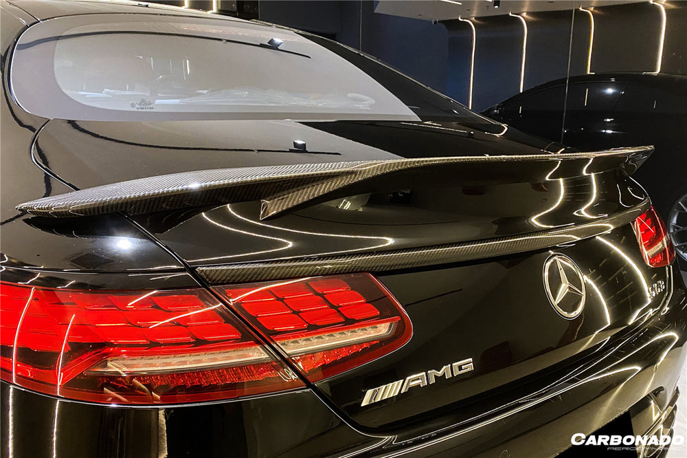 2014-2021 Mercedes Benz S Class C217 Coupe RT Style Carbon Fiber Trunk Spoiler - Carbonado