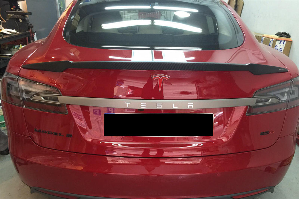 2012-2015 Tesla S Pre-facelift RS Style Carbon Fiber Trunk Spoiler - Carbonado