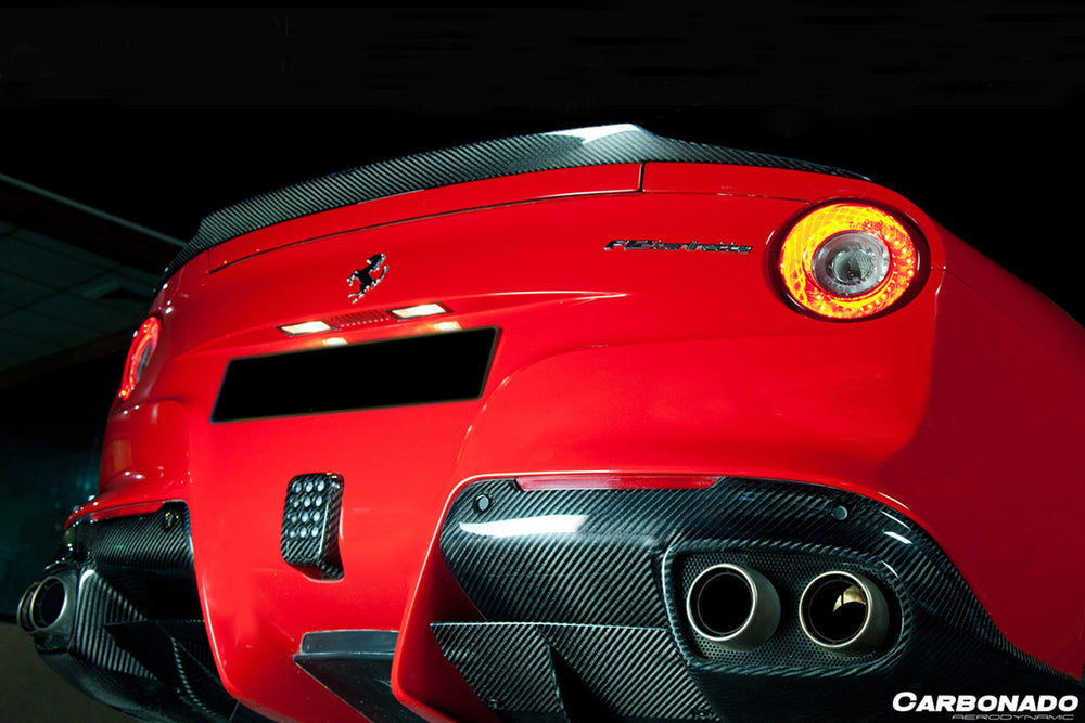 2012-2017 Ferrari F12 Berlinetta RS Style Carbon Fiber Trunk Spoiler - Carbonado