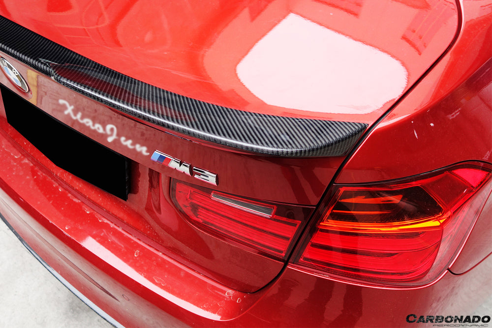 2014-2020 BMW M3 F80 / 3 Series F30 F35 VRS Style Carbon Fiber Trunk Spoiler - Carbonado