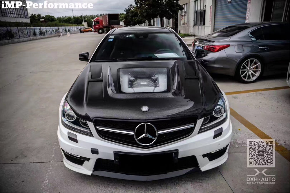 2012-2014 Mercedes Benz W204 C63 AMG IMP Performance Carbon Fiber Hood - DarwinPRO Aerodynamics