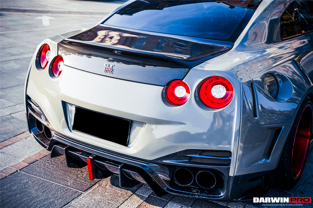 DarwinPRO 2008-2023 Nissan GTR R35 CBA DBA EBA BKSSII Style Rear Bumper with Diffuser Undertray And LED Light - DarwinPRO Aerodynamics