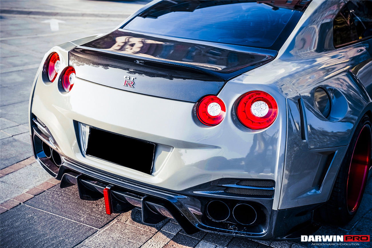 DarwinPRO 2008-2023 Nissan GTR R35 CBA DBA EBA BKSSII Style Rear Bumper with Diffuser Undertray And LED Light - DarwinPRO Aerodynamics