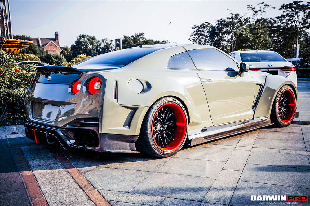 DarwinPRO 2008-2023 Nissan GTR R35 CBA DBA EBA BKSSII Style Rear Bumper with Diffuser Undertray And LED Light - DarwinPRO Aerodynamics