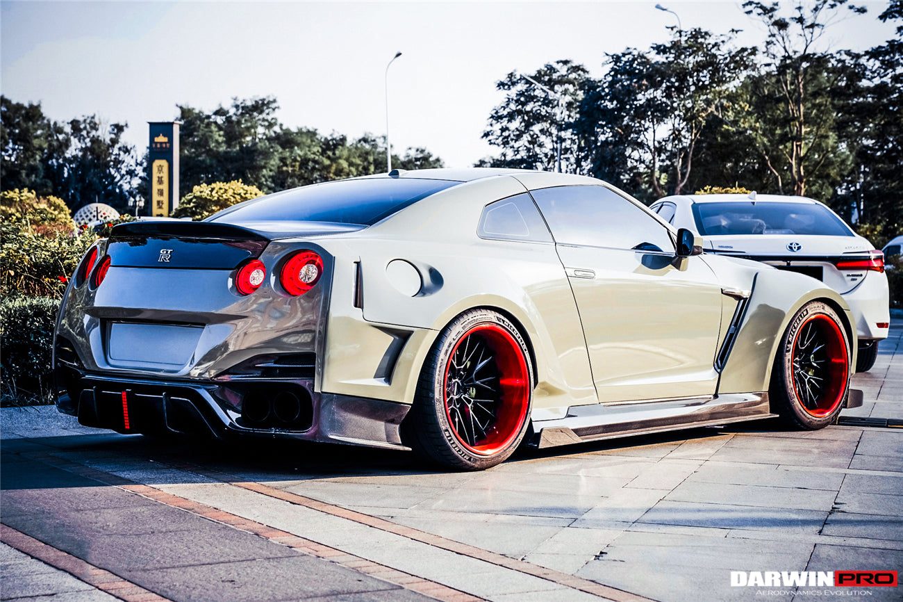 DarwinPRO 2008-2023 Nissan GTR R35 CBA DBA EBA BKSSII Style Rear Bumper with Diffuser Undertray And LED Light - DarwinPRO Aerodynamics