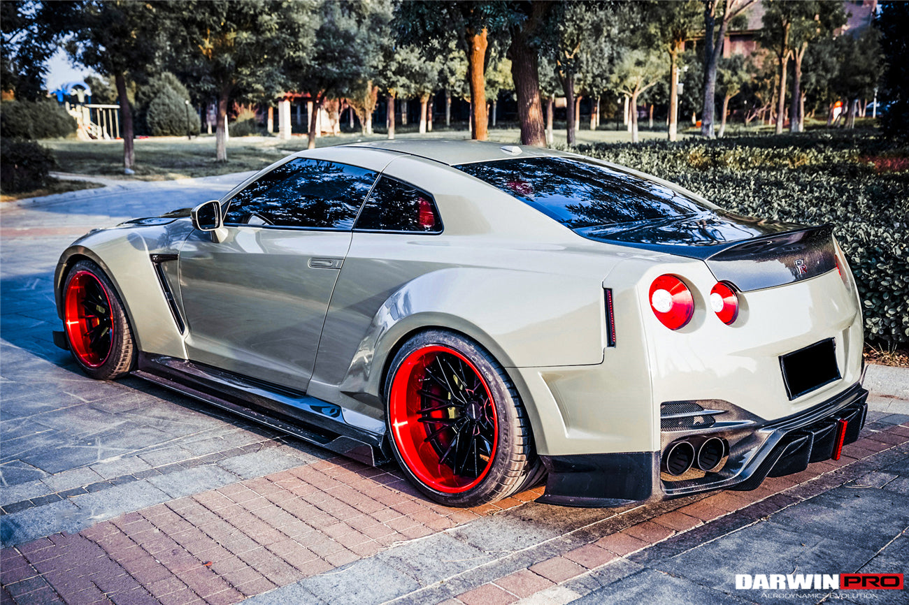 DarwinPRO 2008-2023 Nissan GTR R35 CBA DBA EBA BKSSII Style Rear Bumper with Diffuser Undertray And LED Light - DarwinPRO Aerodynamics