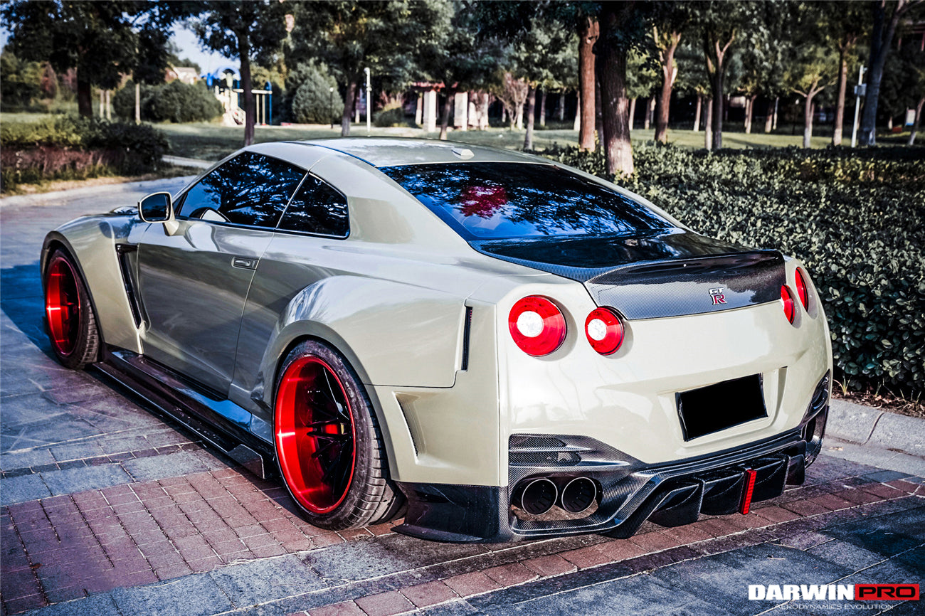 DarwinPRO 2008-2023 Nissan GTR R35 CBA DBA EBA BKSSII Style Rear Bumper with Diffuser Undertray And LED Light - DarwinPRO Aerodynamics