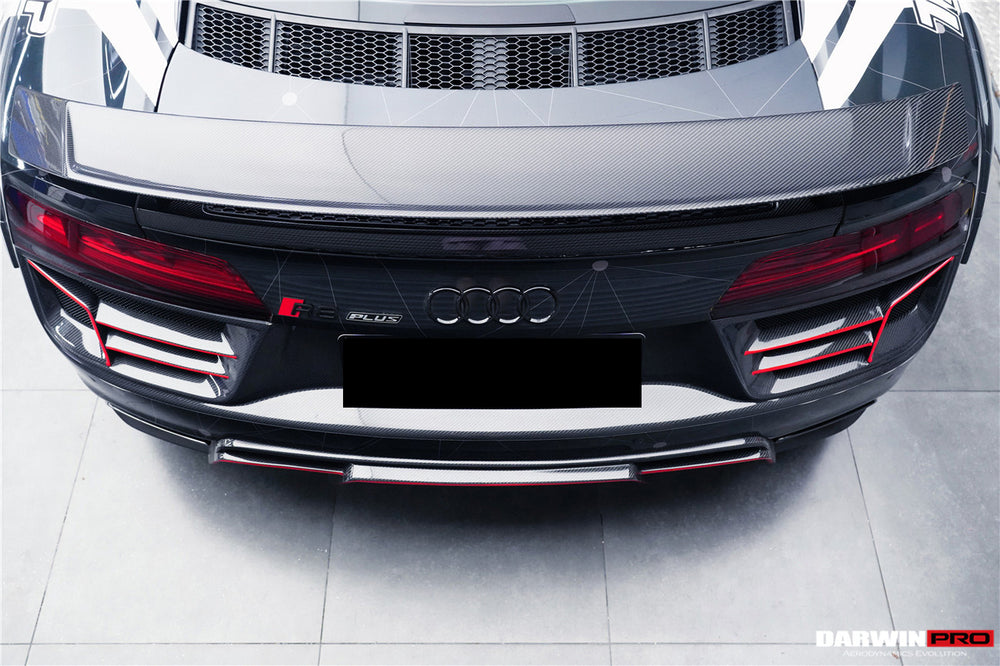 2016-2019 Audi R8 GEN2 V10 PLUS Coupe ONLY GT Style Carbon Fiber Trunk Wing w/ Base - DarwinPRO Aerodynamics