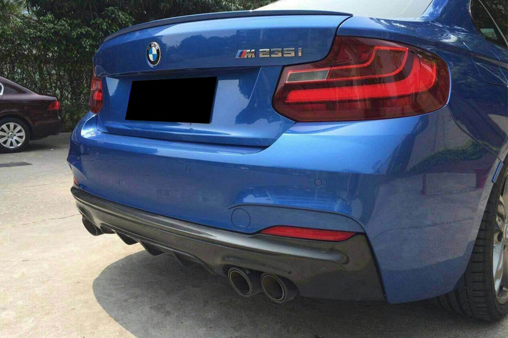 2013-2016 BMW 2 Series F22 & F23 MP Style Carbon Fiber Rear Lip (M-Tech Only)