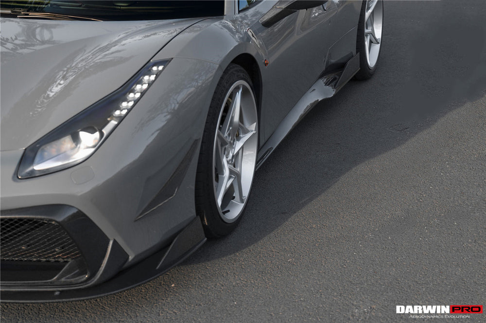 2015-2020 Ferrari 488 GTB/Spyder iMP-Performance Carbon Fiber Front Bumper Canards - DarwinPRO Aerodynamics