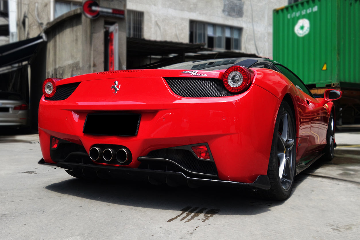458 Rear Mesh 2010-2015 Ferrari 458 Coupe & Spyder AV Style Carbon Fiber Rear ...