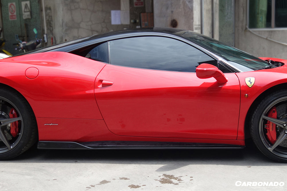 2010-2015 Ferrari 458 Coupe/Spyder AV Style Carbon Fiber Side Skirts Under Board - Carbonado