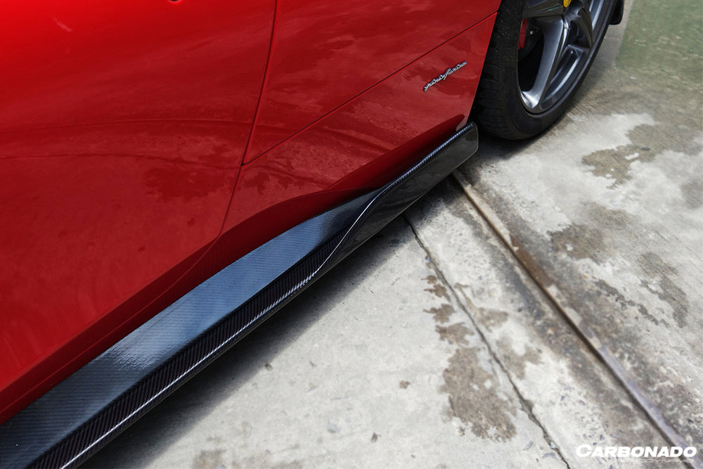 2010-2015 Ferrari 458 Coupe/Spyder AV Style Carbon Fiber Side Skirts Under Board - Carbonado