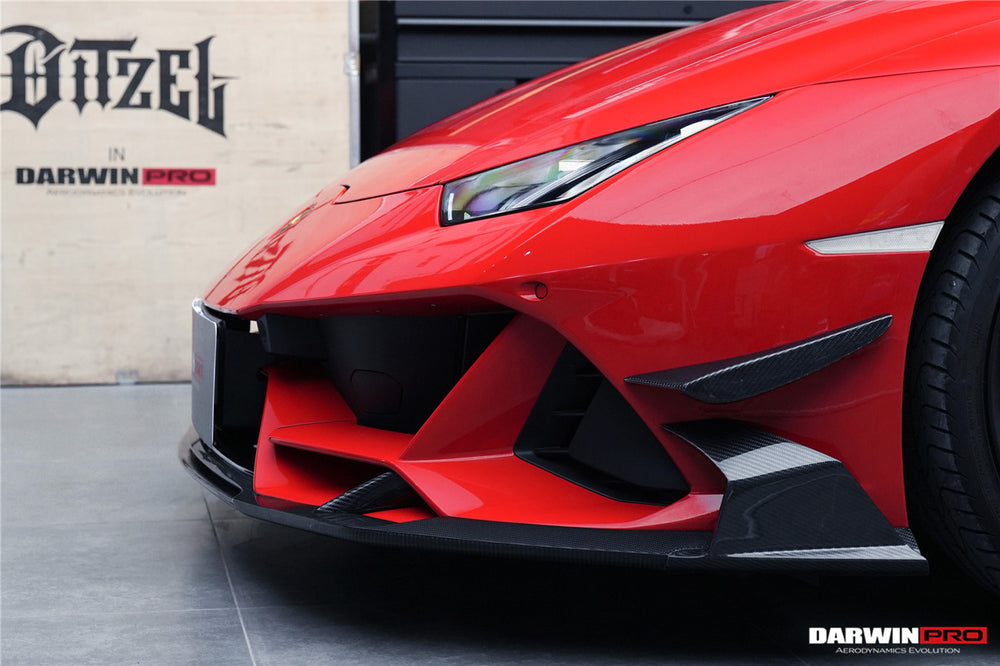 2019-2022 Lamborghini Huracan EVO 4WD ONLY BKSS Style Carbon Front Bumper Canards - DarwinPRO Aerodynamics