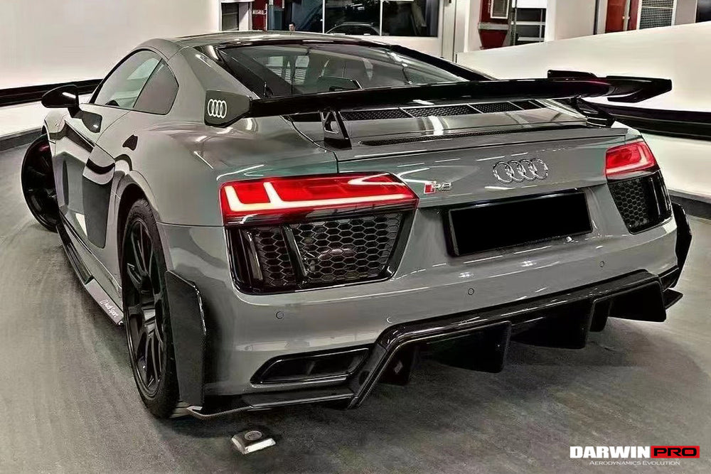 Alerón trasero de fibra de carbono seco con patas de aluminio para Audi R8 Coupe y Spyder Performance Parts Style 2016-2023