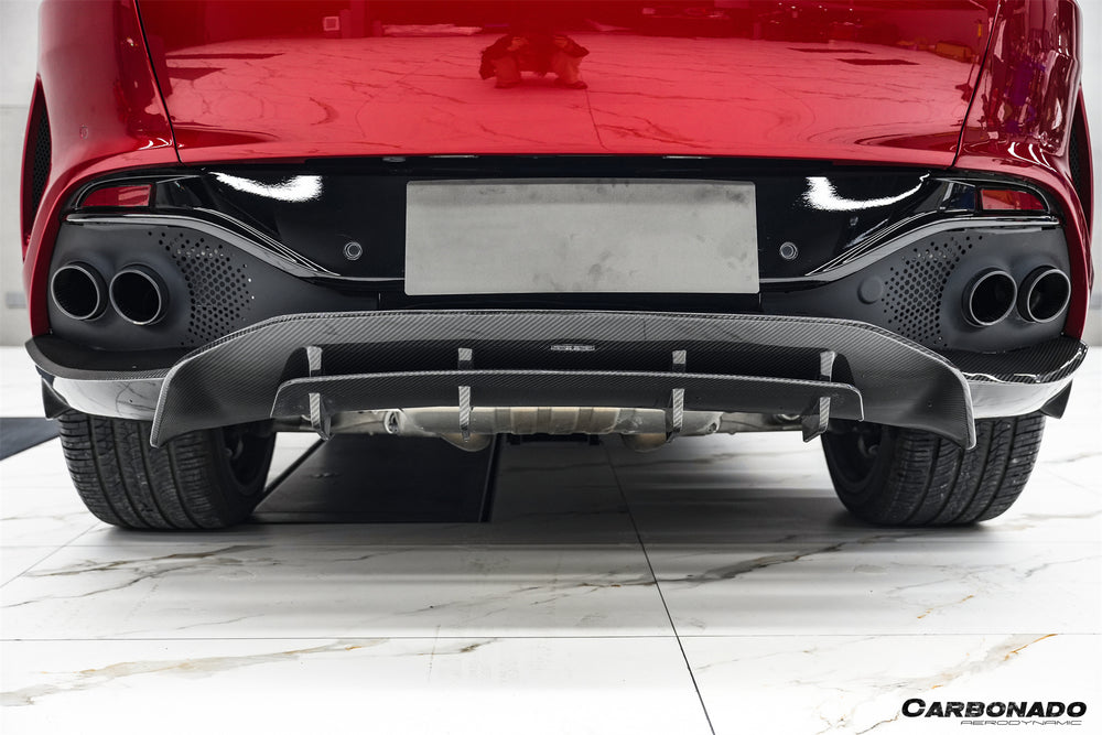 2021-2024 Aston Martin DBX 707 Style Dry Carbon Fiber Rear Bumper w & Exhaust tips